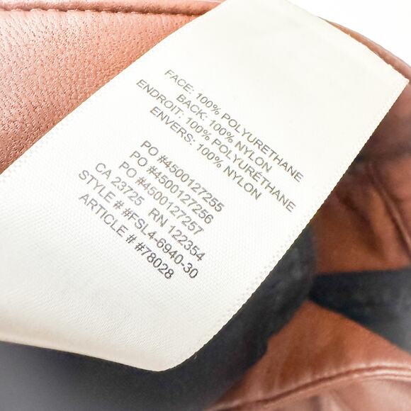 Wilfred Brown Faux Leather Zip Fly Dress Pants Straight Leg #FSL4-6940-30 Size 6 - Picture 8 of 9